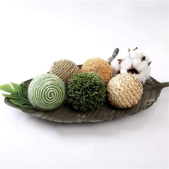 6pcs 3.5inch Woven Wicker Rattan Balls Decorative Ball Twig Orbs Green Orbs Vase - Picture 6 of 8